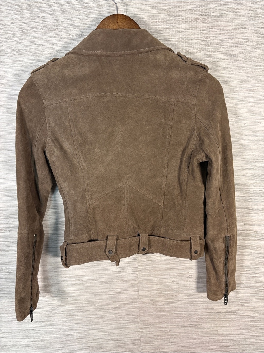 Blank NYC Taupe Suede Moto Jacket with Belt - Picture 5 of 5